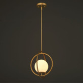 لوستر آویز تک شعله طلایی